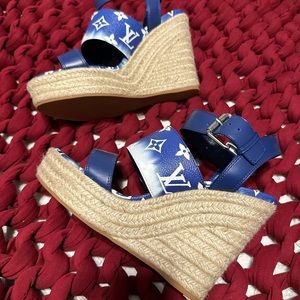 Never Worn Louis Vuitton Monogram Escale Starboard Wedge Sandal - no box/bag